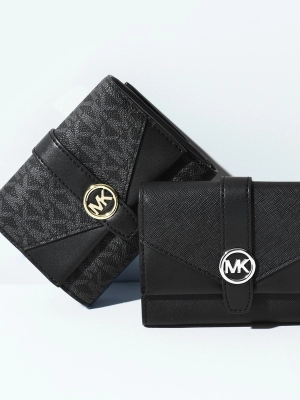 極美品✨ MICHAEL KORS エンベロープ トライフォールド ウォレット 公式アウトレット】【日本限定】GREENWICH エンベロープ トライ